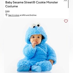Pottery Barn - Cookie Monster Costume - Size 0-6 months